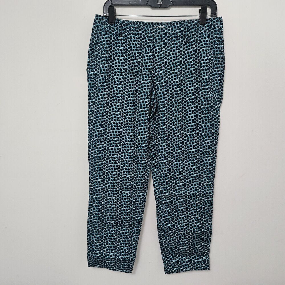 LOFT Women's Green Polka Dot Canvas Straight Fit Dress Pants Size 2